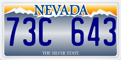 NV license plate 73C643