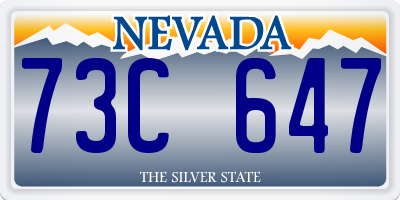 NV license plate 73C647