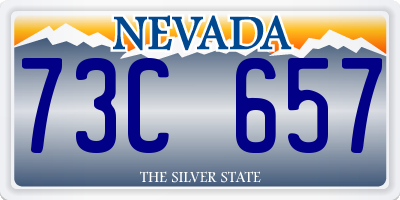 NV license plate 73C657