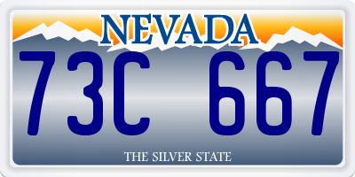 NV license plate 73C667