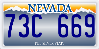 NV license plate 73C669