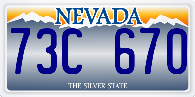 NV license plate 73C670