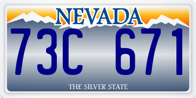 NV license plate 73C671