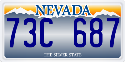 NV license plate 73C687