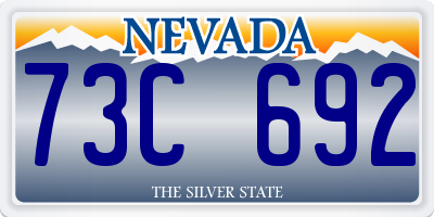 NV license plate 73C692