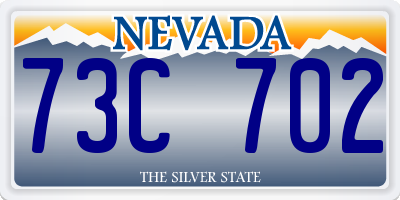 NV license plate 73C702