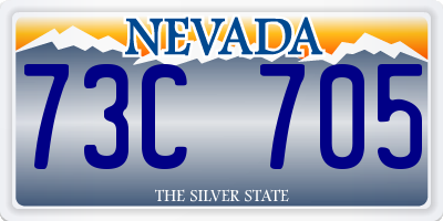 NV license plate 73C705