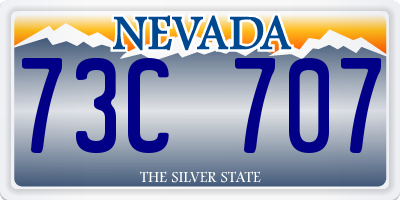 NV license plate 73C707