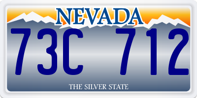 NV license plate 73C712