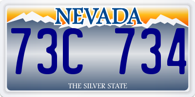 NV license plate 73C734