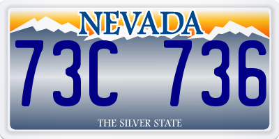 NV license plate 73C736