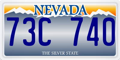 NV license plate 73C740