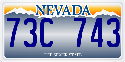 NV license plate 73C743