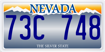 NV license plate 73C748