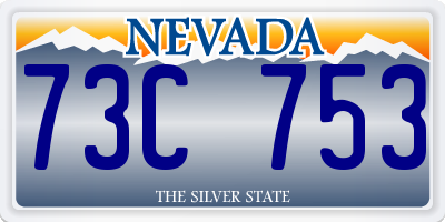 NV license plate 73C753