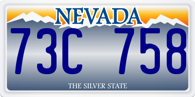 NV license plate 73C758