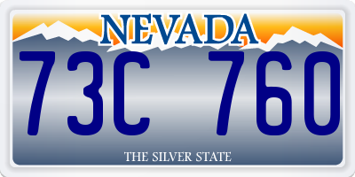 NV license plate 73C760