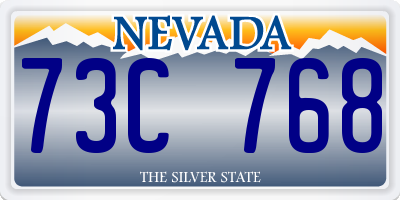 NV license plate 73C768