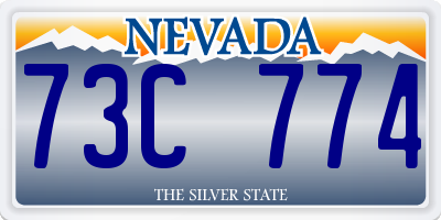 NV license plate 73C774