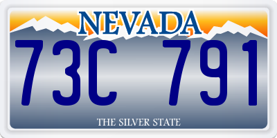 NV license plate 73C791