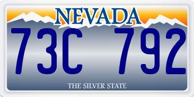 NV license plate 73C792