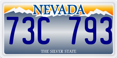 NV license plate 73C793