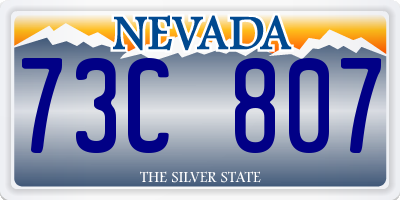 NV license plate 73C807