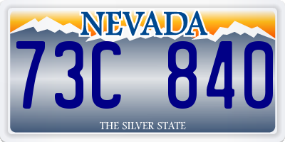 NV license plate 73C840