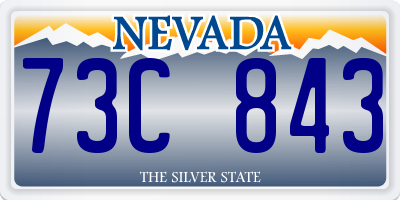 NV license plate 73C843