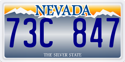 NV license plate 73C847