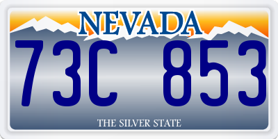 NV license plate 73C853