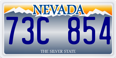 NV license plate 73C854
