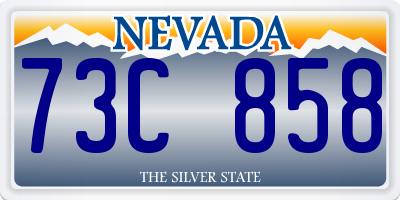NV license plate 73C858