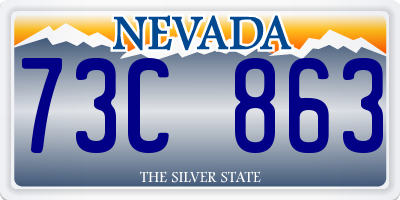 NV license plate 73C863