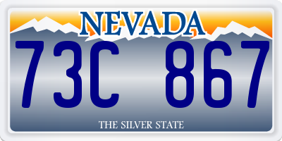 NV license plate 73C867