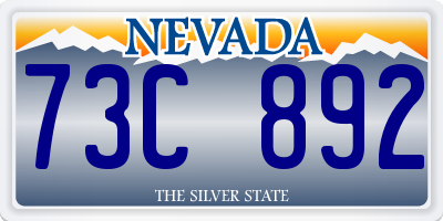 NV license plate 73C892