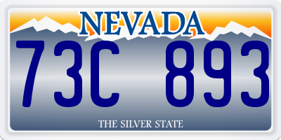 NV license plate 73C893
