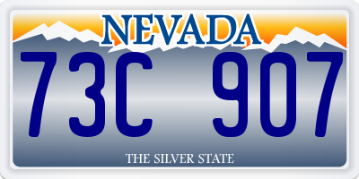 NV license plate 73C907
