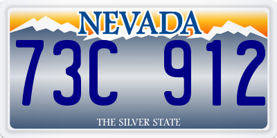 NV license plate 73C912