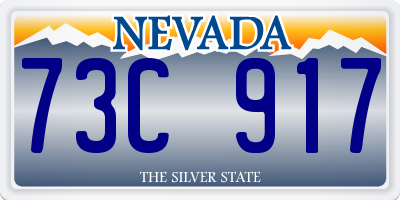 NV license plate 73C917