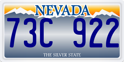 NV license plate 73C922