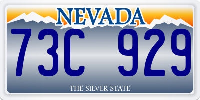 NV license plate 73C929