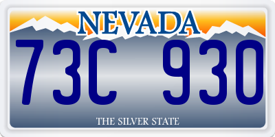 NV license plate 73C930