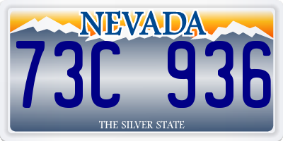 NV license plate 73C936