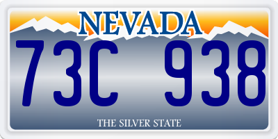 NV license plate 73C938