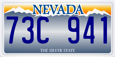 NV license plate 73C941