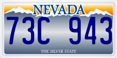 NV license plate 73C943