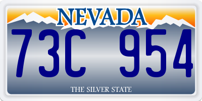 NV license plate 73C954