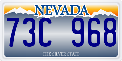 NV license plate 73C968