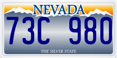 NV license plate 73C980